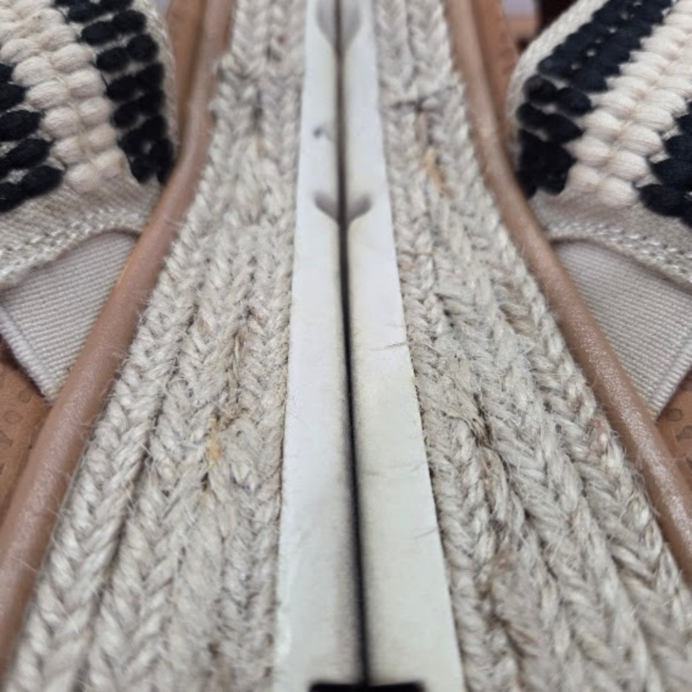 Baretraps Bliss Platform Slide Sandals Women 8.5M Black Cream Striped Espadrille - Picture 10 of 13